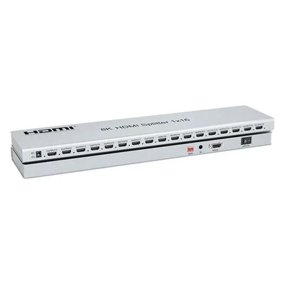 16 virzienu 8K 60 Hz HDMI video sadalītājs 1x16 ar HDR, EDID pārvaldību