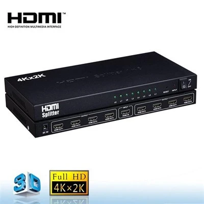 8 virzienu HDMI sadalītājs 1 x 8 — 3840 x 2160 30Hz 3D