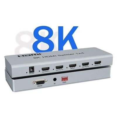 8K HDMI 2.1 sadalītājs 1x4 — 7680x4320@60Hz